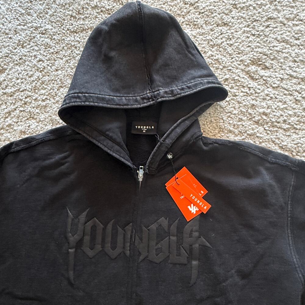 Men's YoungLA 5009 MidnightCollectionHoodie NWT XL WashedChar - Picture 2 of 9